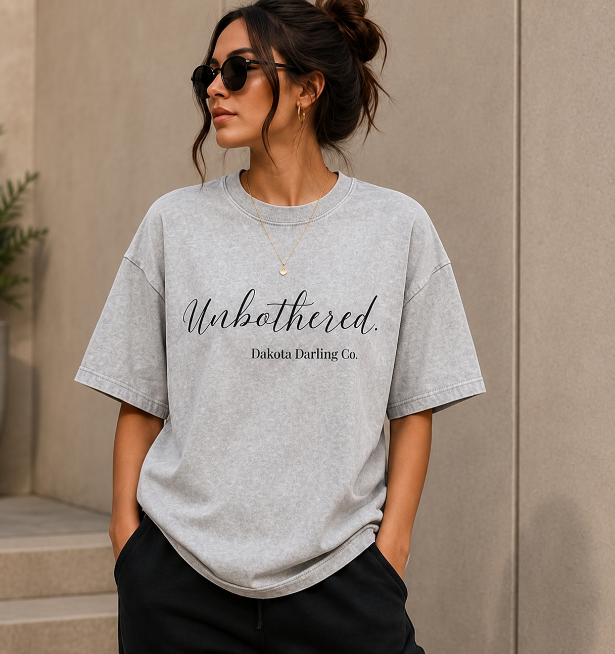 Unbothered. | Snow Washed Oversized Tee